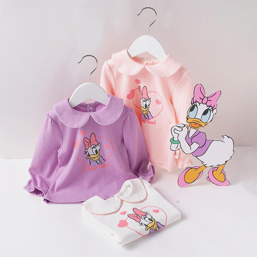迪士尼唐老鸭黛丝系列春秋女童宝宝娃娃领长袖T恤上衣 商品图6