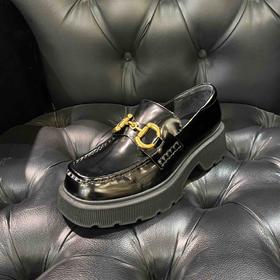 LFGJ 3008 厚底小皮鞋牛皮马衔扣松糕底英伦复古乐福鞋女单鞋