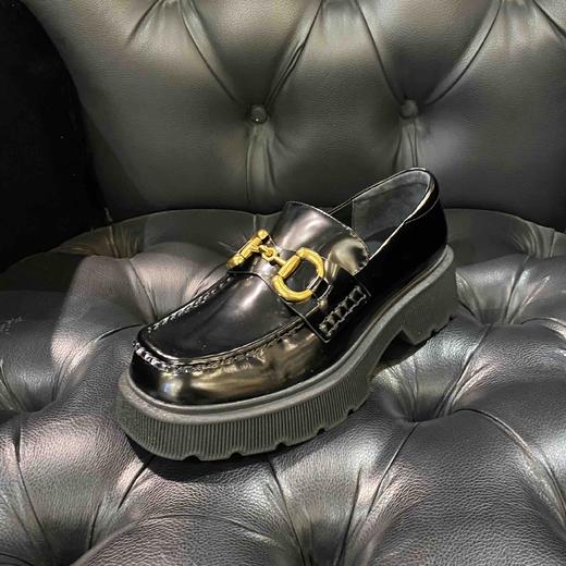 LFGJ 3008 厚底小皮鞋牛皮马衔扣松糕底英伦复古乐福鞋女单鞋 商品图0