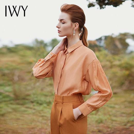 IWY/ 百搭焦糖色时尚衬衫设计感小众名媛气质衬衣正装上衣B9370 商品图4
