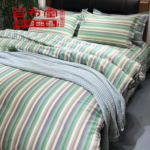 （乡村振兴商品）百布堂纯棉四件套A5 好运来（清新绿） 商品图4