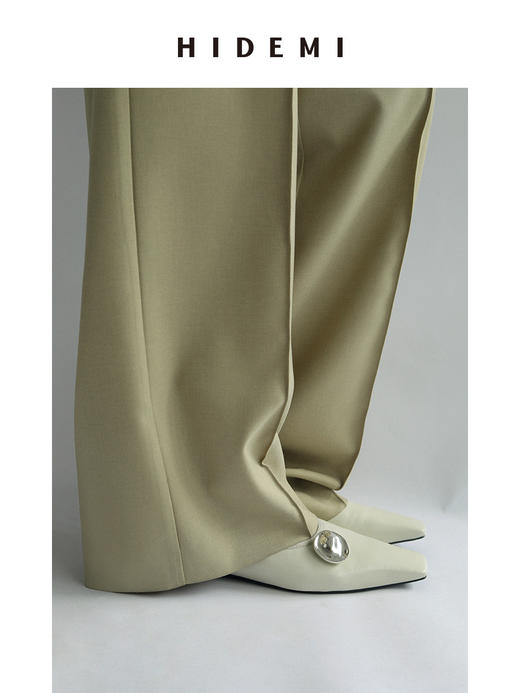 HIDEMI波纹金属扣小羊皮平底鞋 商品图10