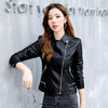 WZNH- WW22699 纯色pu皮衣外套女2021秋装新款短款小机车服帅气皮夹克外套 商品缩略图5