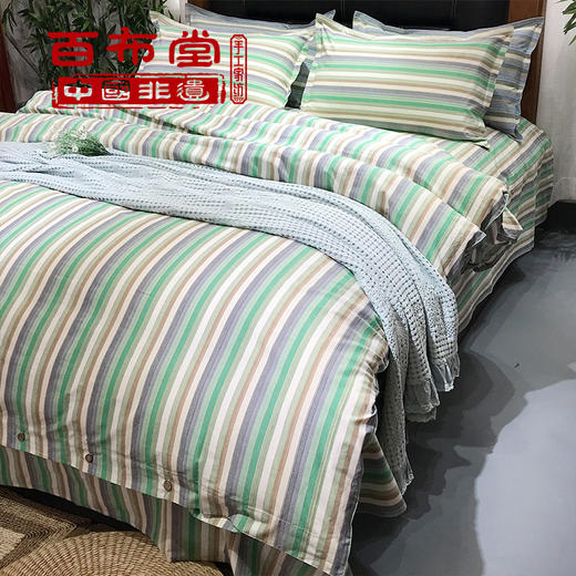 （乡村振兴商品）百布堂纯棉四件套A5 好运来（清新绿） 商品图3