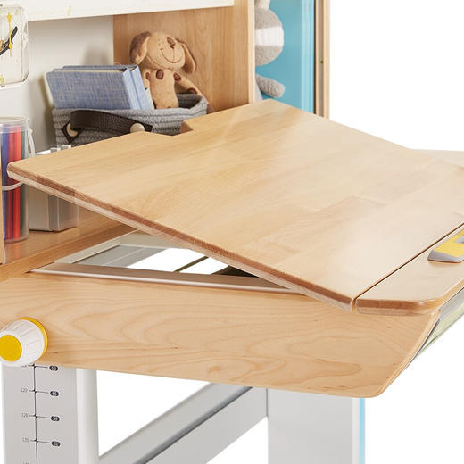 2平米 儿童学习桌实木桌梦境系列 （进口桦木）小学生书桌多功能桌椅套装 梦境1.2米+学习椅 商品图3