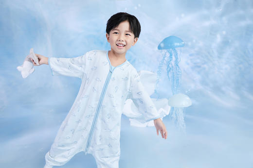 英氏-寝具类（夏）E1鲸速干分腿睡袋海洋蓝L 商品图2