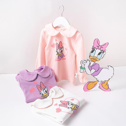 迪士尼唐老鸭黛丝系列春秋女童宝宝娃娃领长袖T恤上衣 商品图4