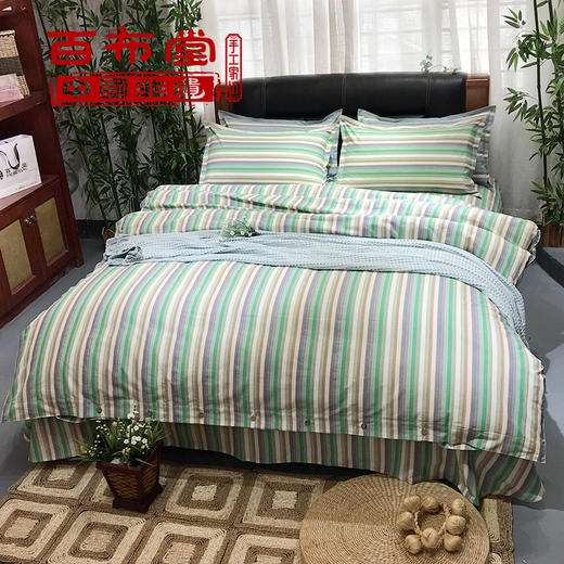 （乡村振兴商品）百布堂纯棉四件套A5 好运来（清新绿） 商品图2