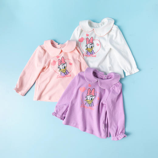 迪士尼唐老鸭黛丝系列春秋女童宝宝娃娃领长袖T恤上衣 商品图10