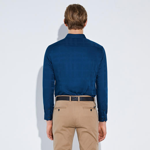 GOOD LUCK德鲨暗纹提花长袖衬衫L291136 商品图4