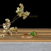 18K玫瑰金和田玉（碧玉）戒指--节节高 /小蛋面7*9mm/苹果绿（戒圈请备注留言） 商品缩略图2