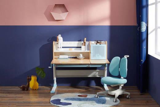 2平米爆款飞行家学习桌+护脊学习椅：原生真实木，多级调节，呵护宝宝脊椎 商品图4