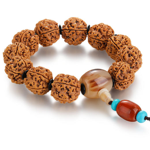 六鑫珠宝 尼泊尔五瓣双龙纹满肉大金刚菩提手串 金刚菩提+南红 20mm 商品图4