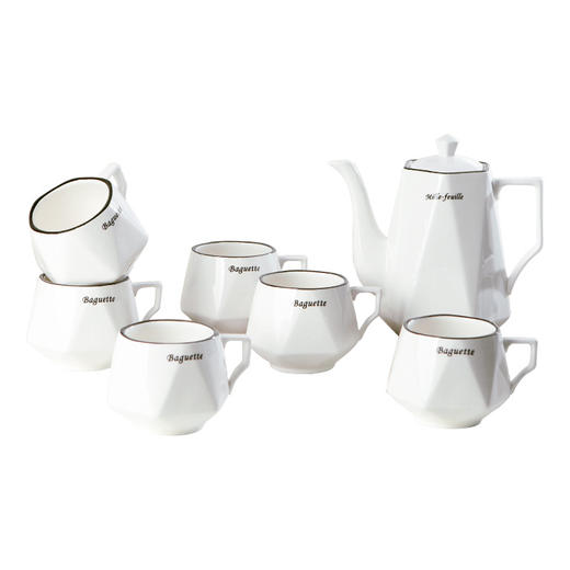 钻石咖啡杯具套装 ins北欧咖啡杯欧式家用水杯子简约陶瓷茶具套装 商品图4