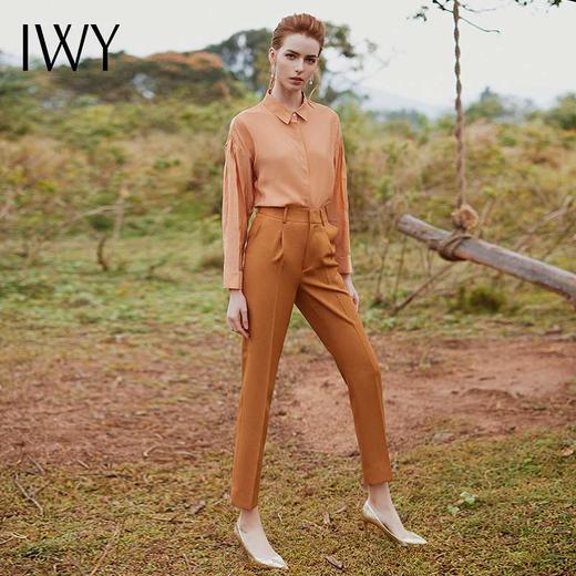 IWY/ 百搭焦糖色时尚衬衫设计感小众名媛气质衬衣正装上衣B9370 商品图2