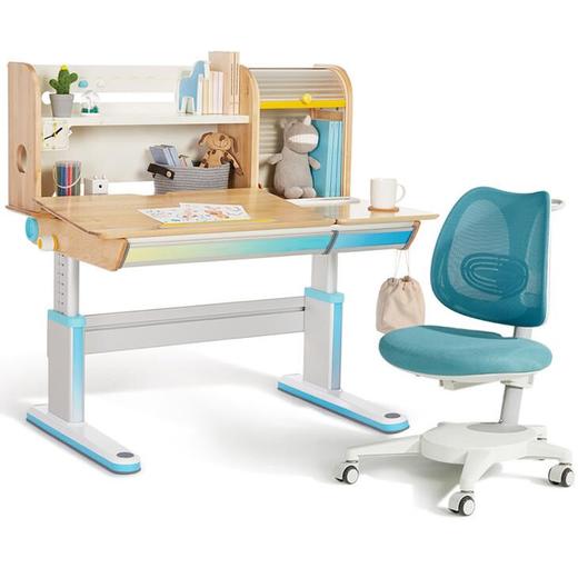 2平米 儿童学习桌实木桌梦境系列 （进口桦木）小学生书桌多功能桌椅套装 梦境1.2米+学习椅 商品图9