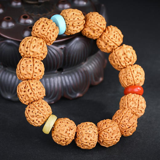 六鑫珠宝  尼泊尔五瓣爆肉双龙纹大金刚菩提手串14-15mm 商品图1