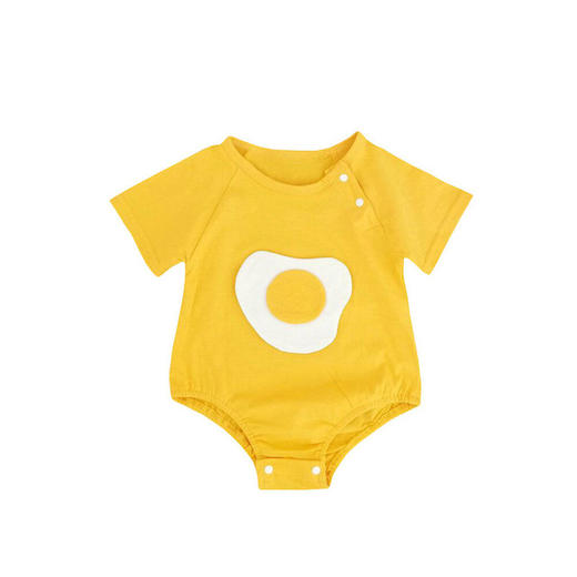 【母婴】新款 女童婴儿卡通可爱蛋黄连体包屁哈衣套装爬服新生男女童 衣服 商品图1