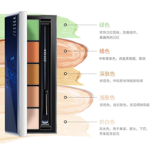 [遮瑕膏]【3件5折丨专区购满3件即送卸妆水50ml】[小滋特惠]滋色柔焦无痕遮瑕膏五色遮瑕盘（拍下3件立减） 商品图1