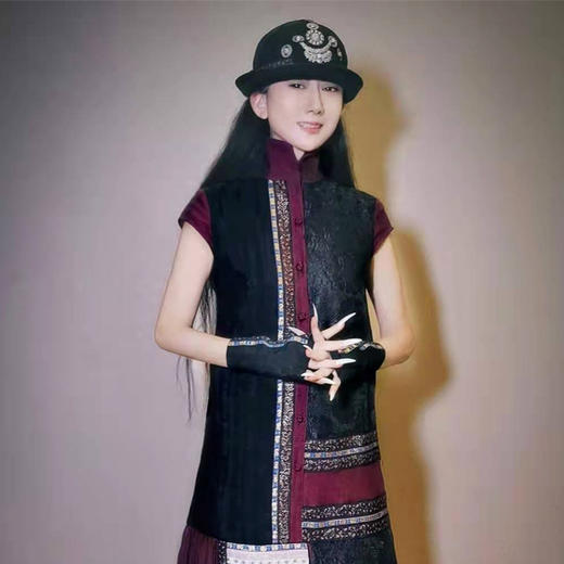 【杨丽萍旗袍改良款】暗香盈秀拼接连衣裙 | 紫色优雅端庄 |现货加急发 商品图2