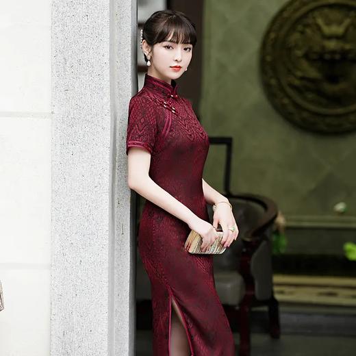 HH-H081 纯色复古老上海香云纱旗袍改良版 商品图1