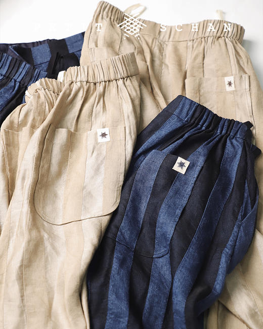 PETIT SCHAN小闪  CLO#045 Lantern 意大利进口亚麻混纺面料条纹灯笼裤 商品图12