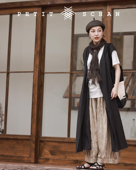 PETIT SCHAN小闪  CLO#045 Lantern 意大利进口亚麻混纺面料条纹灯笼裤 商品图10