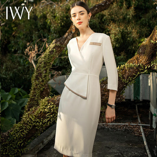 IWY/职业套装女五分袖轻熟风通勤正装裙气质时尚正式工作服连衣裙 NQ528-W 商品图2
