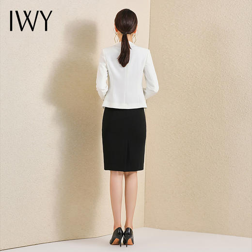 IWY/小西装连衣裙搭配都市职场穿搭优雅名媛气质黑白撞色 Q1045-B 商品图3