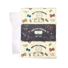 【长江外运】妮飘 HelloKitty星空抽纸巾 M码面巾纸3层130抽*3包