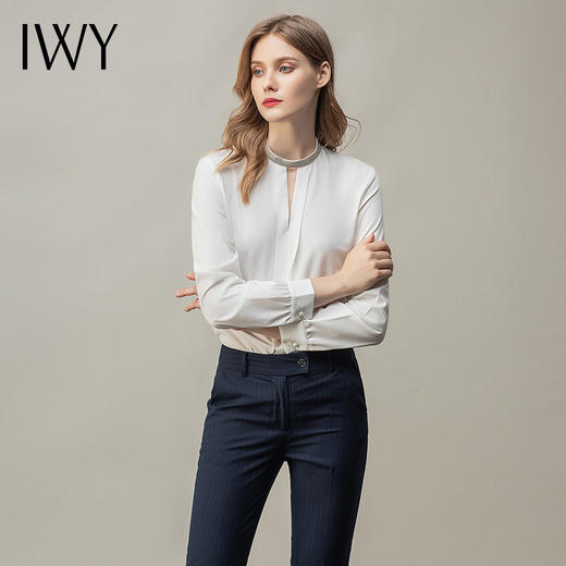 IWY/衬衫职业套装女高端气质长袖工作服时尚优雅名媛商务套裤 B11234+P10345 商品图1
