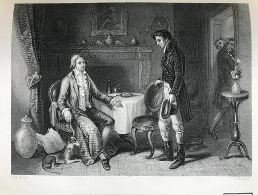 1842年 彭斯诗歌作品全集 30幅精美钢版画插图 漆布精装18开 商品图6