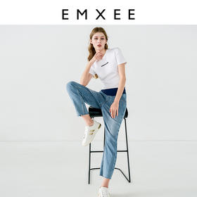 嫚熙孕妇裤夏季薄款九分牛仔裤休闲托腹裤春秋外穿大码直筒长裤女