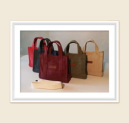 帆布迷你手拎斜挎包21cm*7cm*18.5cm(米、红、蓝、绿)