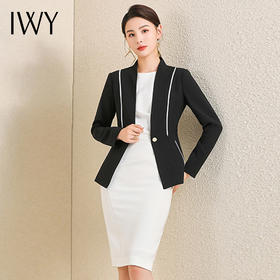 IWY/职业西装连衣裙搭配套装时尚优雅一粒扣小西服干练知性OL C16+Q620-W
