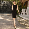 IWY/气质黑色无袖法式连衣裙女时尚韩版百搭西装套裙修身OL职业工作服Q1045-B 商品缩略图3