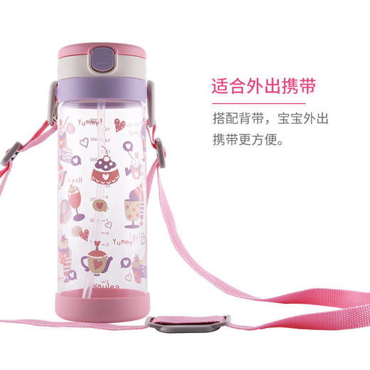 Richell利其尔2020新款儿童大容量水杯吸管杯畅饮杯直饮杯450ml 商品图4