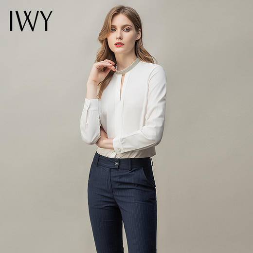 IWY/衬衫职业套装女高端气质长袖工作服时尚优雅名媛商务套裤 B11234+P10345 商品图0
