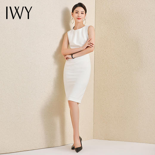 IWY/白色西装连衣裙女神范时尚修身名媛高端职业套裙气质正装 NQ620-W 商品图2