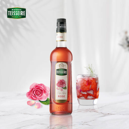 D9 【Teisseire糖浆】帝斯乐 玫瑰风味700ML/瓶   法国天然果露 咖啡伴侣 咖啡店酒吧调味 商品图0