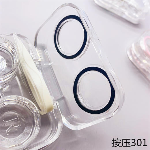 简约便携开盖即用隐形近视眼镜盒透明护理盒伴侣盒WL301 商品图2