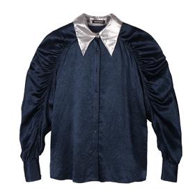 泡泡袖复古上衣