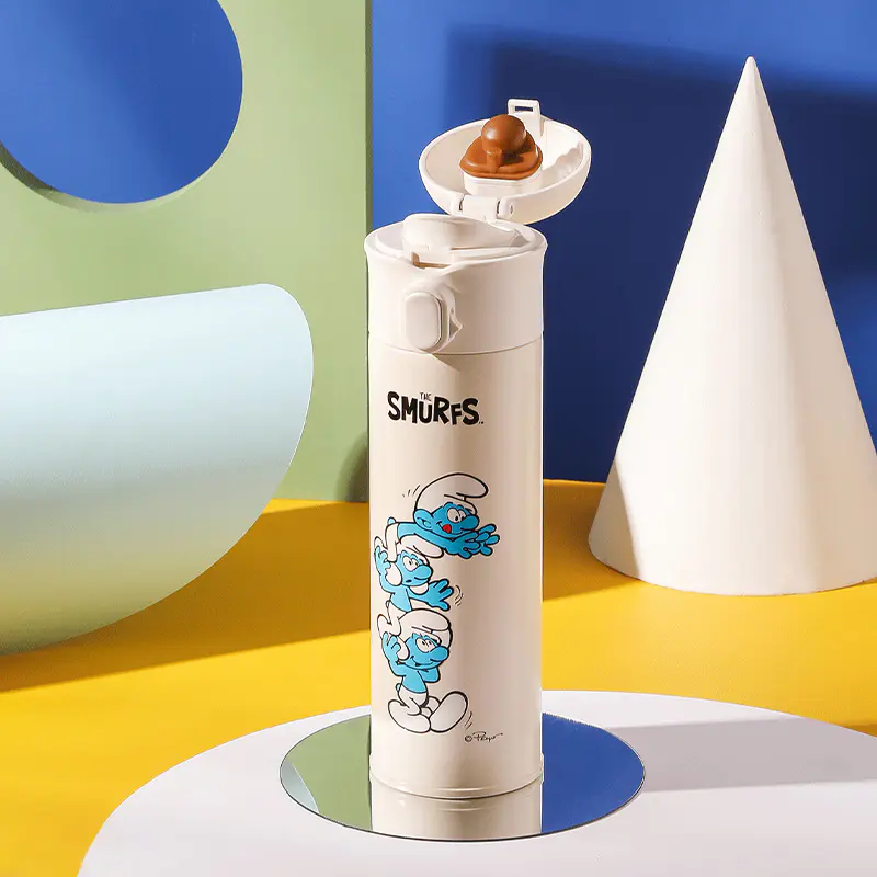 【品牌特惠】韩国 杯具熊成人情侣保温杯蓝精灵联名男女学生大人便携