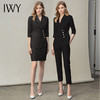 IWY/黑色经理职业装工作服女时尚气质套裙设计感西装套装ol通勤装 C10408+S10407黑色 商品缩略图4