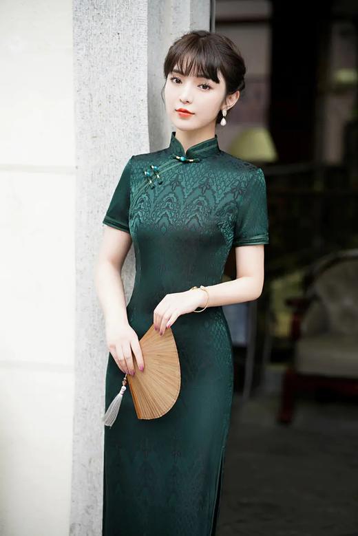 HH-H081 纯色复古老上海香云纱旗袍改良版 商品图6