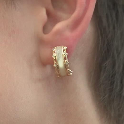 Dream梦系列｜白贝蕾丝耳环 商品图1