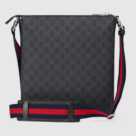 【预售】Gucci GG Supreme黑灰色帆布男士挎包单肩包 尺寸为27cm（宽）x 28.5cm（高）x 5cm（深） 商品图2