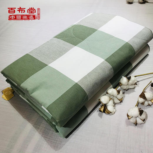 （乡村振兴商品）百布堂纯棉养生夏凉被 轻奢风（清新绿格） 商品图2