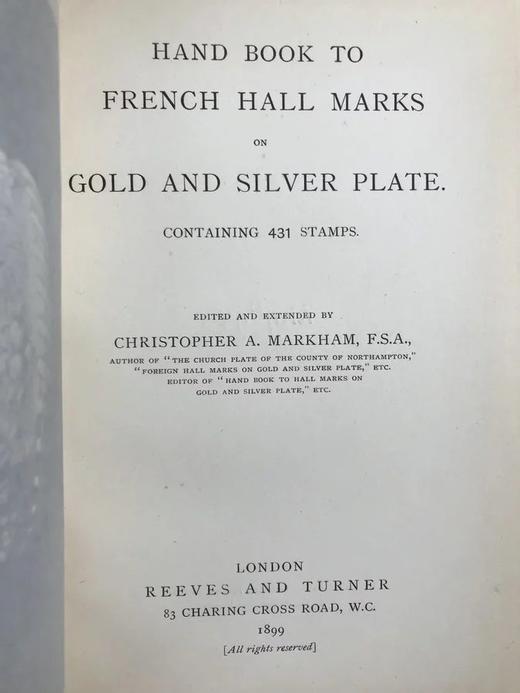 1899年 法国金银器皿标记手册 漆布精装大32开 商品图2