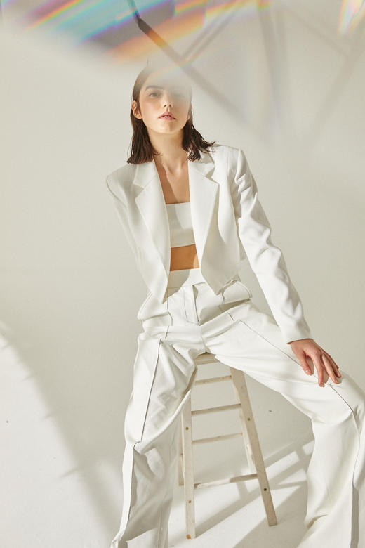 高腰双排扣长裤 商品图0